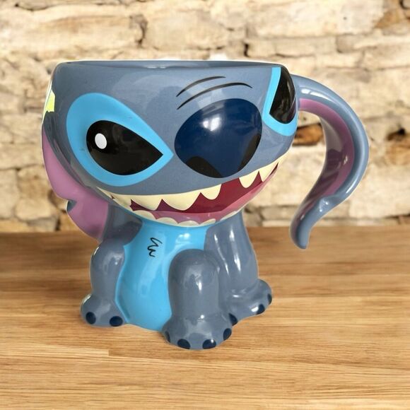 Disney Blue Ceramic Stitch Figural Mug NWT - Picture 1 of 8